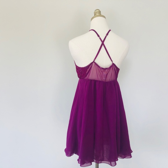 Negligee Large SOMA Raspberry Purple Adjustable Straps Stretchy - Picture 3 of 8